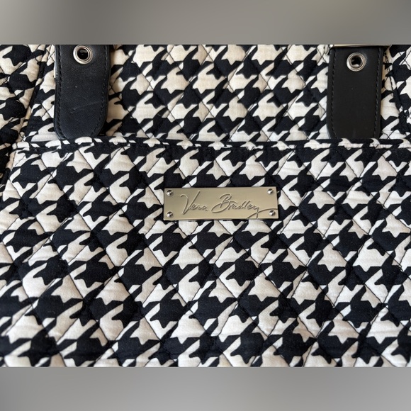 VERA BRADLEY quilted houndstooth tote weekend bag teacher purse travel casual - Picture 4 of 16